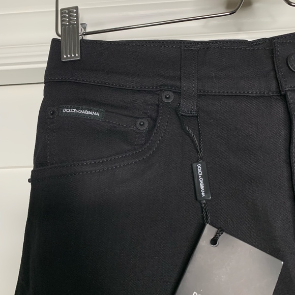 Dolce&Gabbana Runway Logo-Plaque Black Denim Pants - Picture 2 of 9